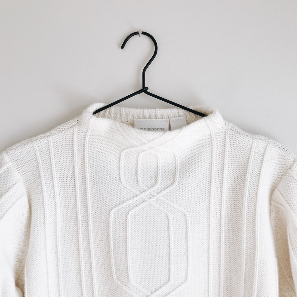 LIZ CLAIBORNE WOOL BLEND MOCKNECK SWEATER